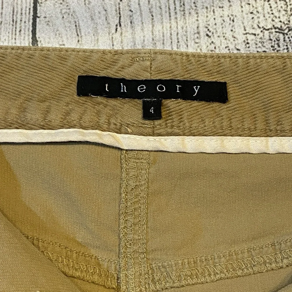 Theory Women's Corduroy Skirt 4‎ Washed Taupe Knee Length Stretch Career City
